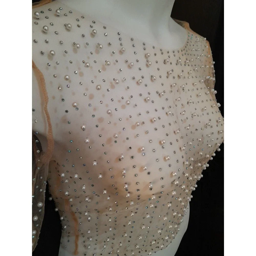 Windsor Rhinestone And Pearl Sheer Top